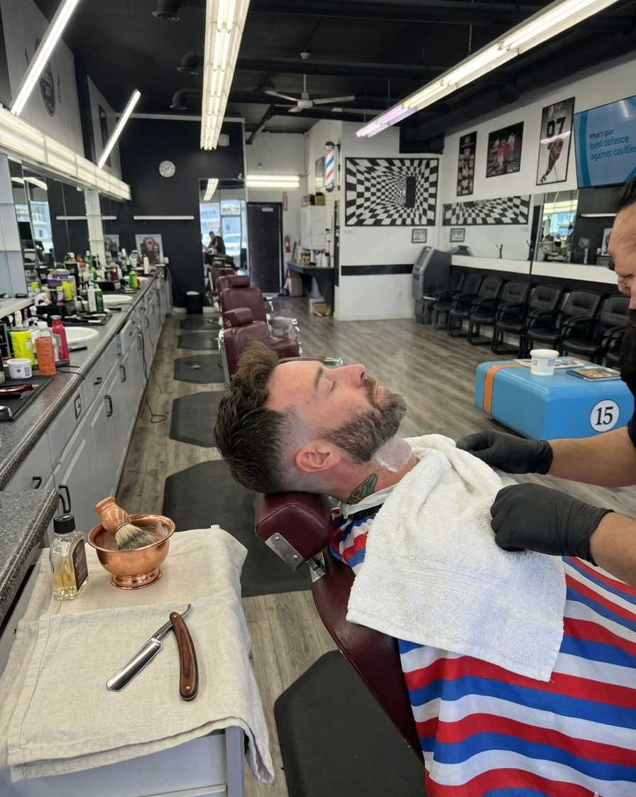 Hot Towel · Straight Razor at The Barbershop FSJ, Fort St John BC
